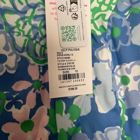 NWT Lilly Pulitzer Blue Floral Shift Dress Sz 12 - Picture 9 of 12